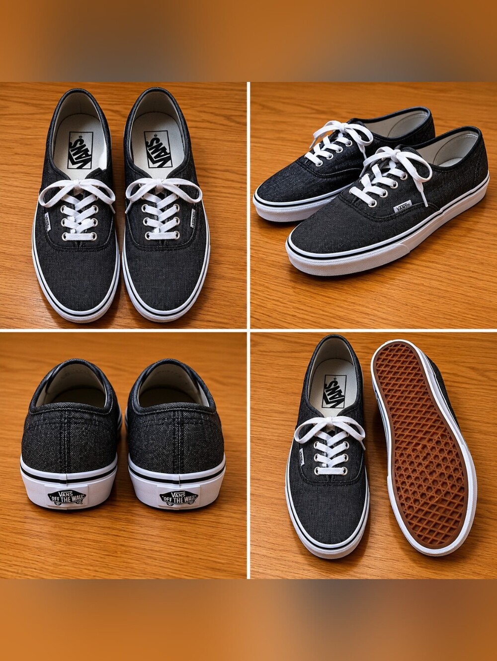 Vans Authentic Lo Pro Charcoal Gray Chambray Sneakers Mens 5.5 Womens 7 NWOT